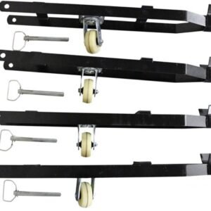 Heavy-duty Wheel kit for 4-post parking lift — set of four wheels and mounting hardware to make your lift mobile. Compatible with most 4-post parking lifts.